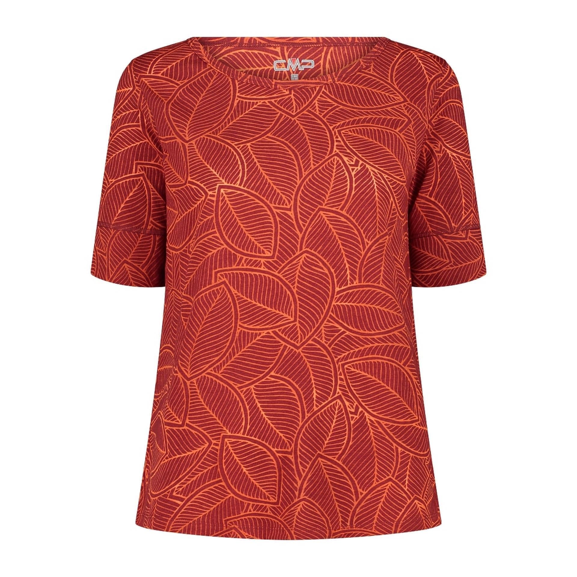 Damen BurnOut T-Shirt in granata – Vorderansicht mit Rundhalsausschnitt