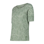 Seitenansicht vom locker geschnittenen Damen T-Shirt salvia