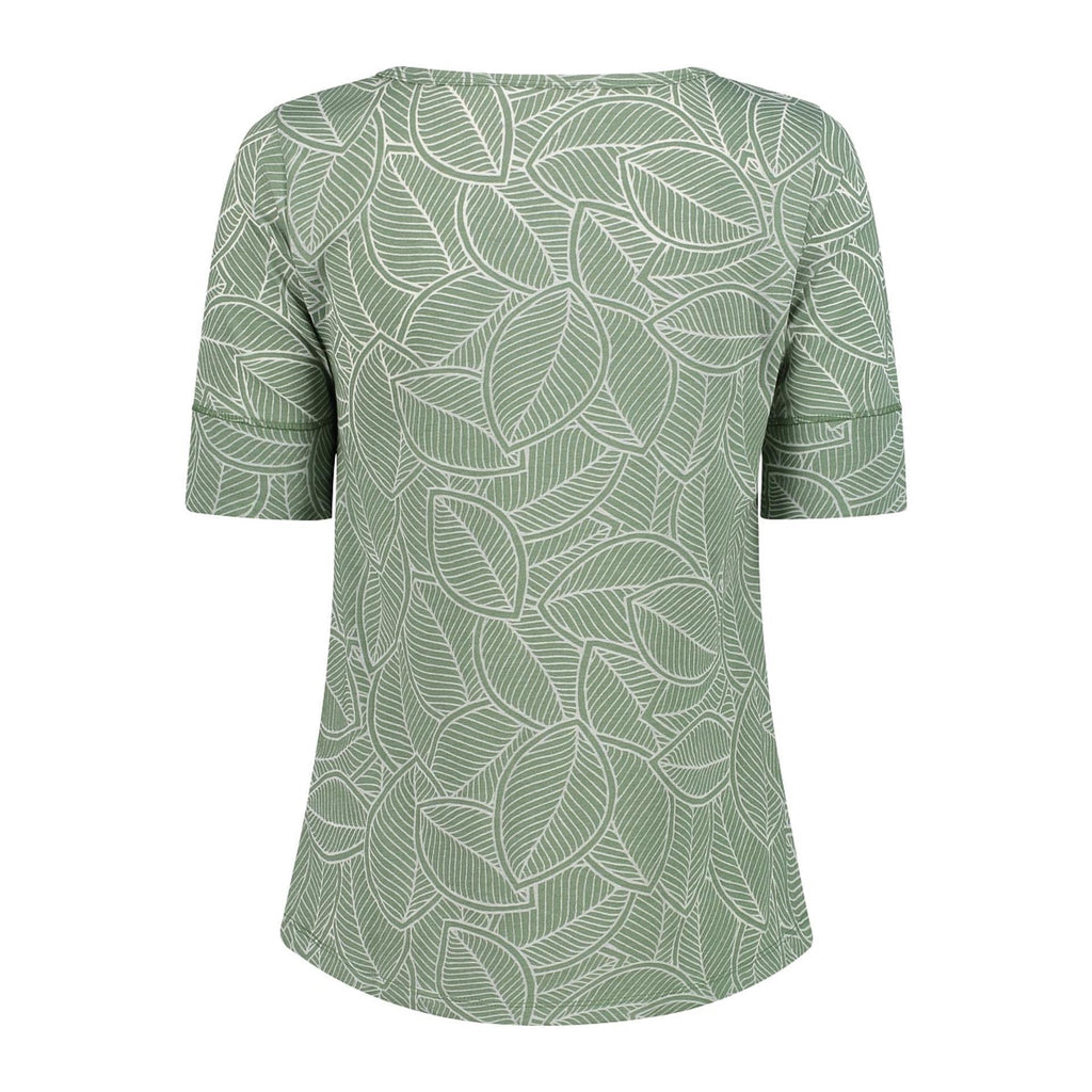 Rückansicht des luftigen T-Shirts mit Rundhalsausschnitt