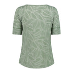 Rückansicht des luftigen T-Shirts mit Rundhalsausschnitt