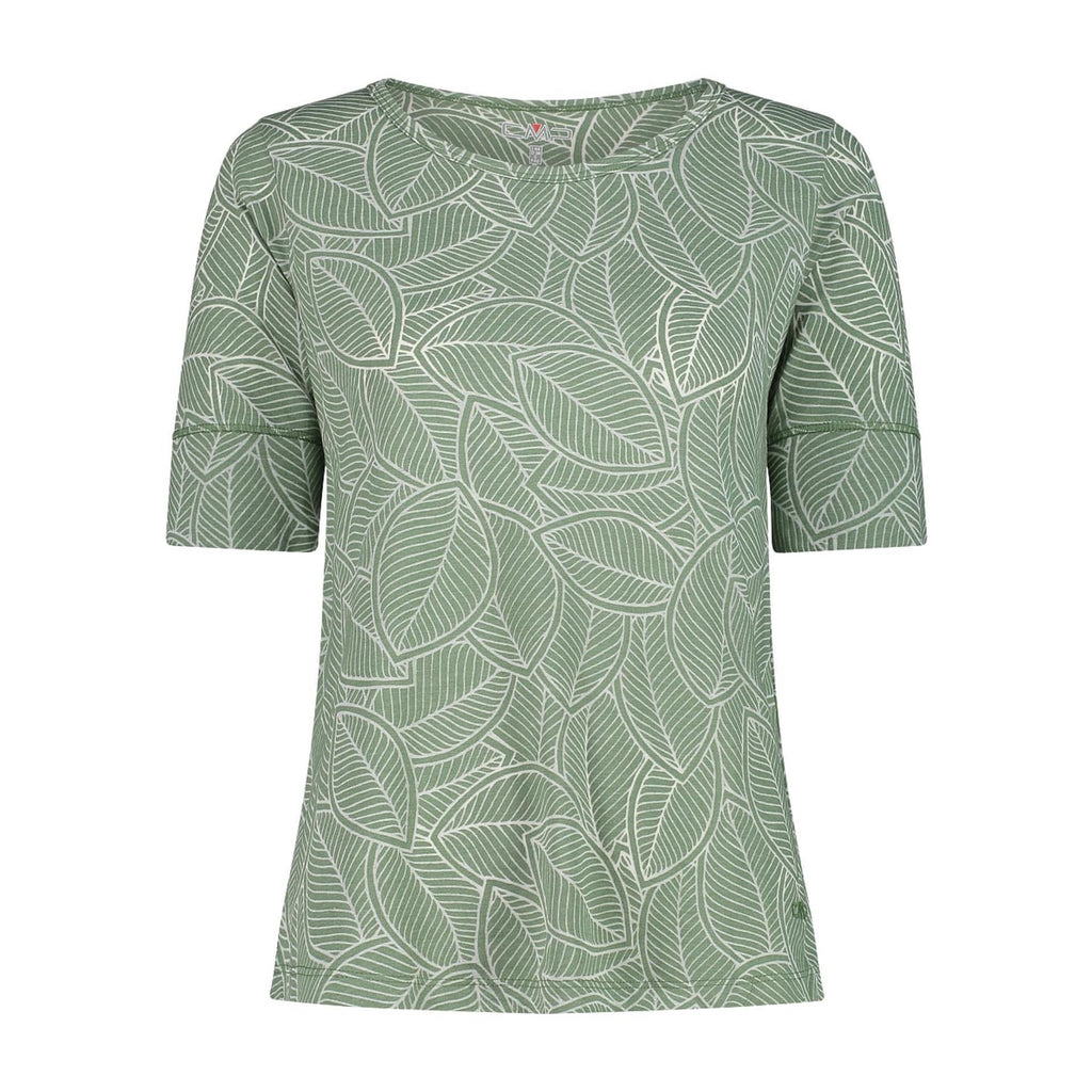 Damen T-Shirt in salvia mit BurnOut-Effekt – Vorderansicht