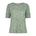 Damen T-Shirt in salvia mit BurnOut-Effekt – Vorderansicht