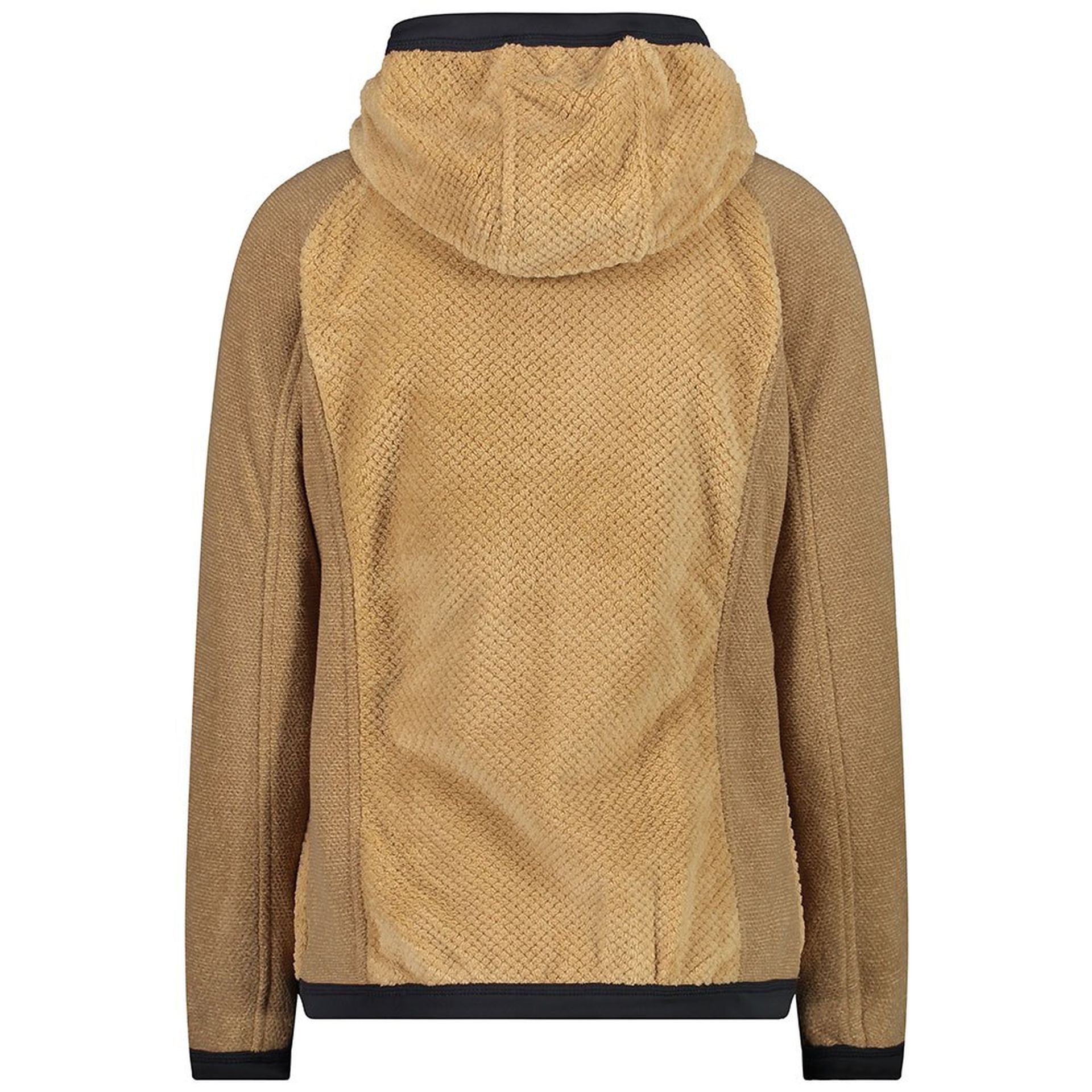 Rückansicht der Damenjacke aus High Loft Fleece in sesamo