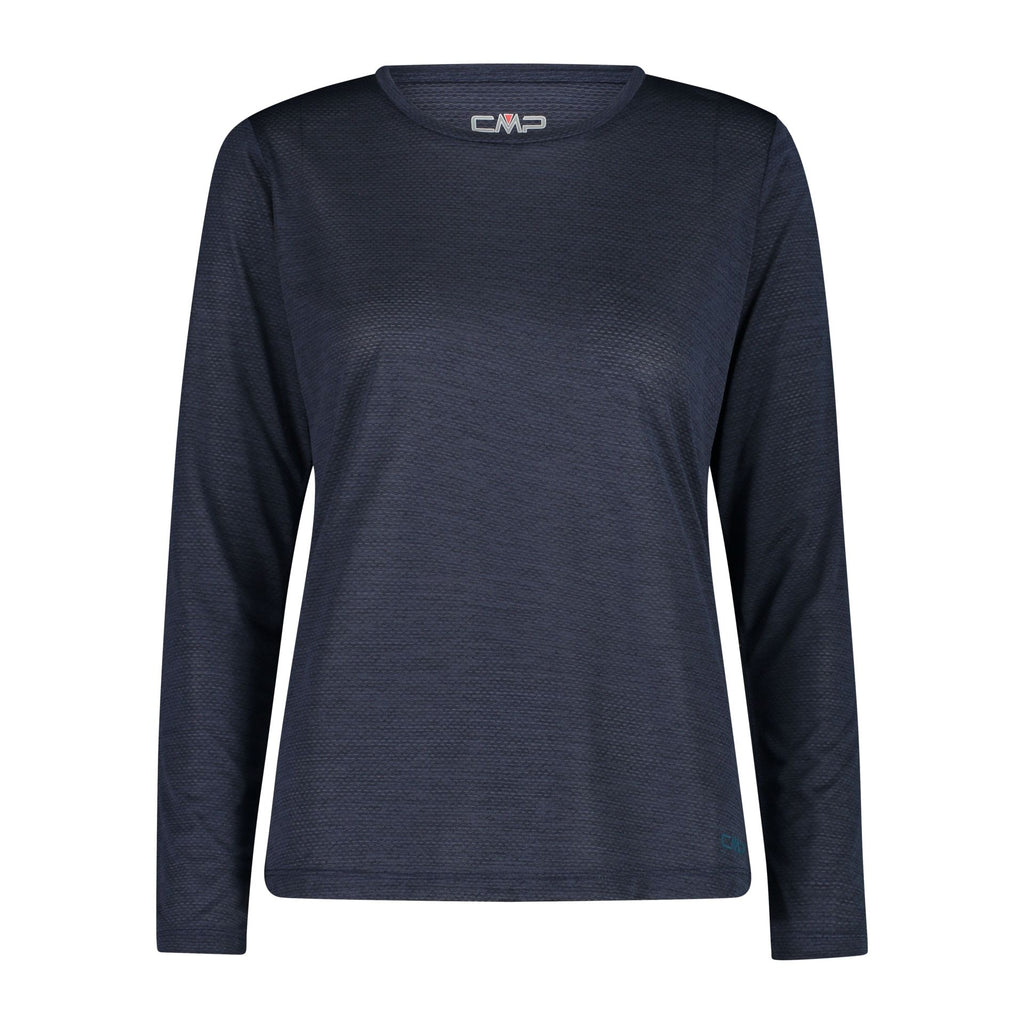 Vorderansicht Damen Jersey Langarm-Shirt in Black Blue