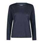 Vorderansicht Damen Jersey Langarm-Shirt in Black Blue