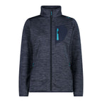 Vorderansicht Damen KnitTech Fleecejacke B.Blue Mel. mit Reißverschluss