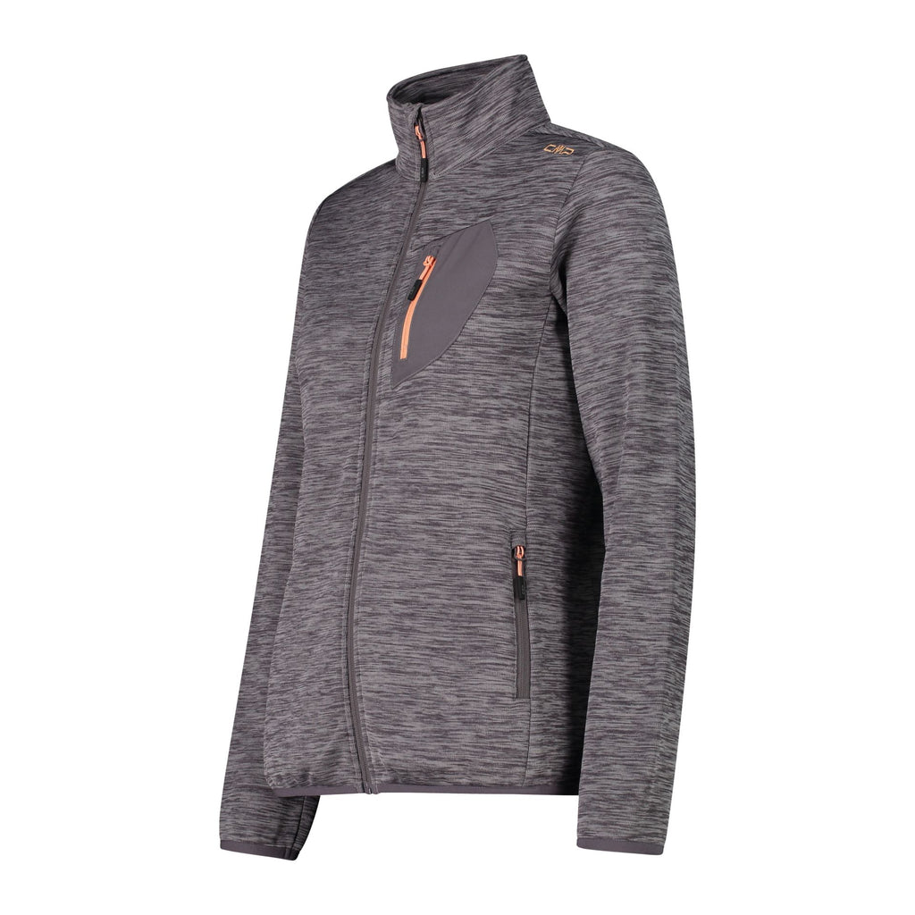 Seitenansicht kuschelige Damen Fleecejacke KnitTech®