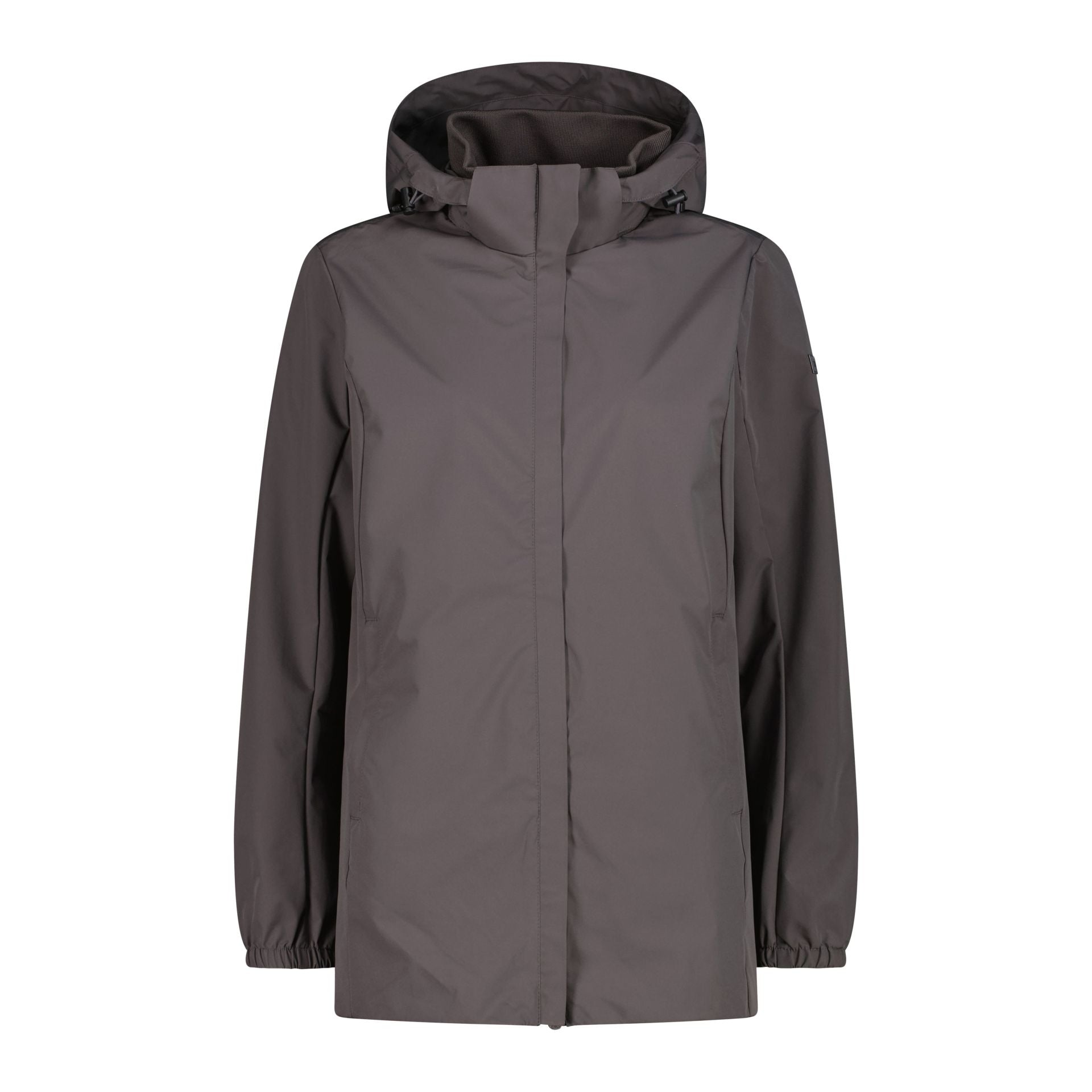 Vorderansicht wasserdichter Damen-Parka in Terra