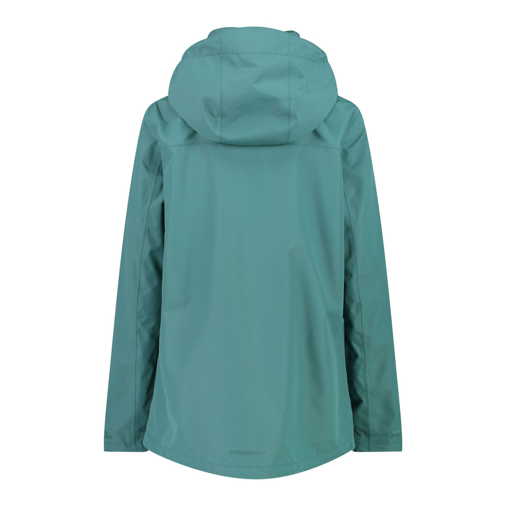 Rückansicht winddichte Damenjacke mit regulierbarem Saum