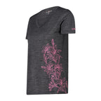 CMP Damen Shirt Light Jersey Print Shirt 39T6136 antracite meliert - pink fluo