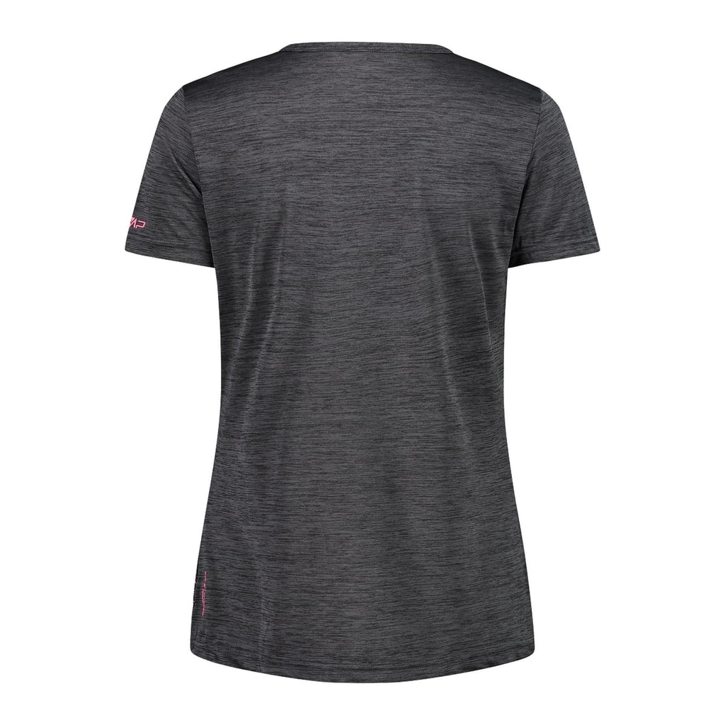 CMP Damen Shirt Light Jersey Print Shirt 39T6136 antracite meliert - pink fluo