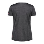 CMP Damen Shirt Light Jersey Print Shirt 39T6136 antracite meliert - pink fluo