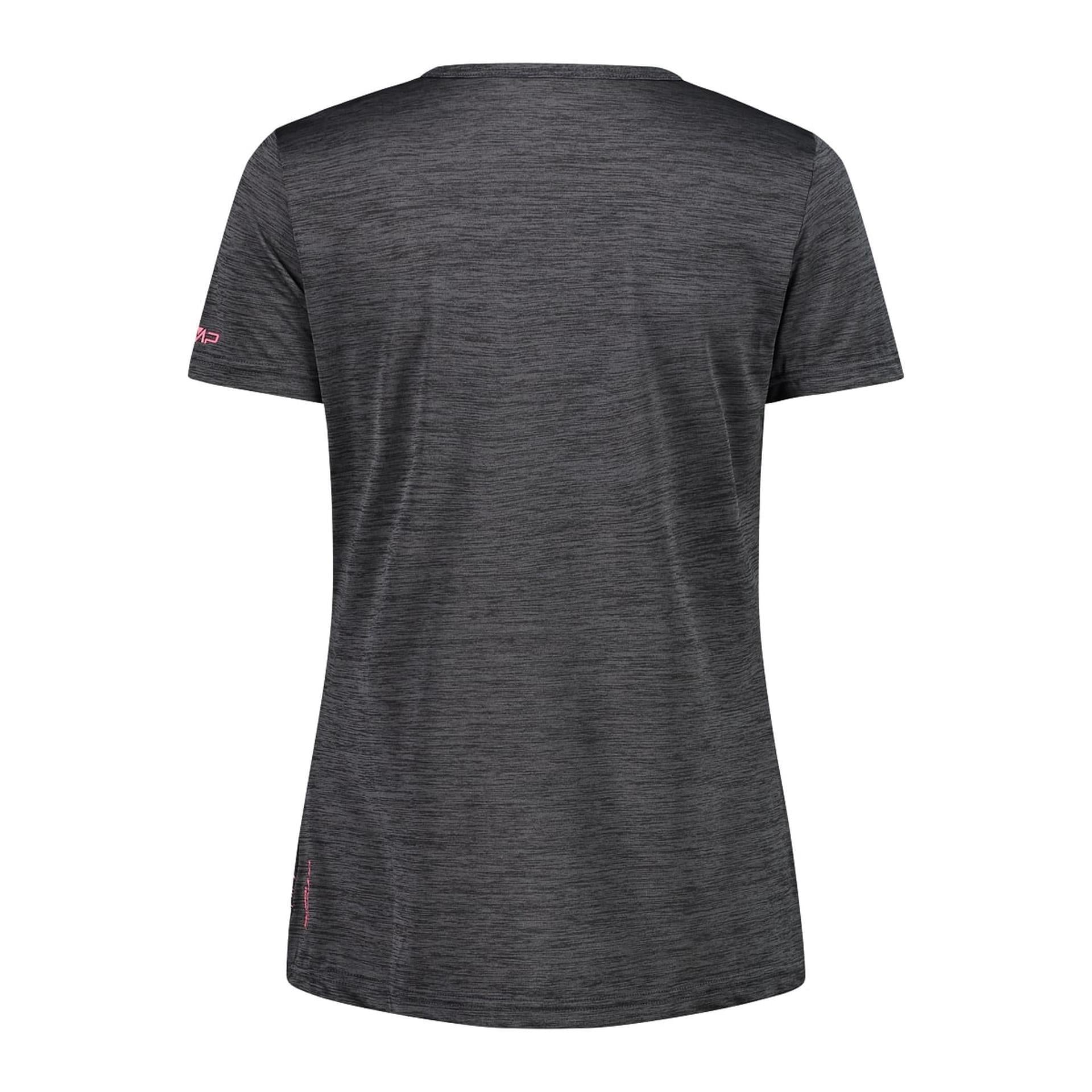 CMP Damen Shirt Light Jersey Print Shirt 39T6136 antracite meliert - pink fluo