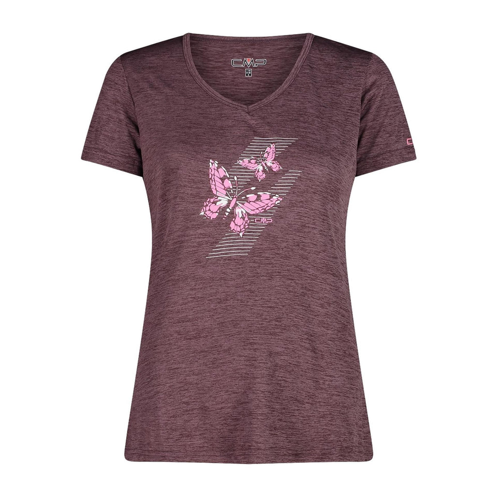 CMP Damen Shirt Light Jersey Print Shirt 39T6136 plum meliert