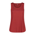 Damen Top granata – Vorderansicht mit Rundhalsausschnitt und sportlichem Schnitt