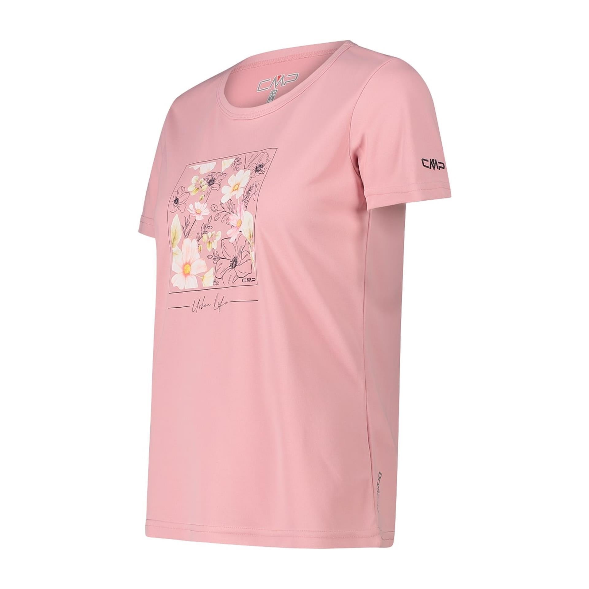 Funktionales Damen Print-T-Shirt in rose – Seitenansicht