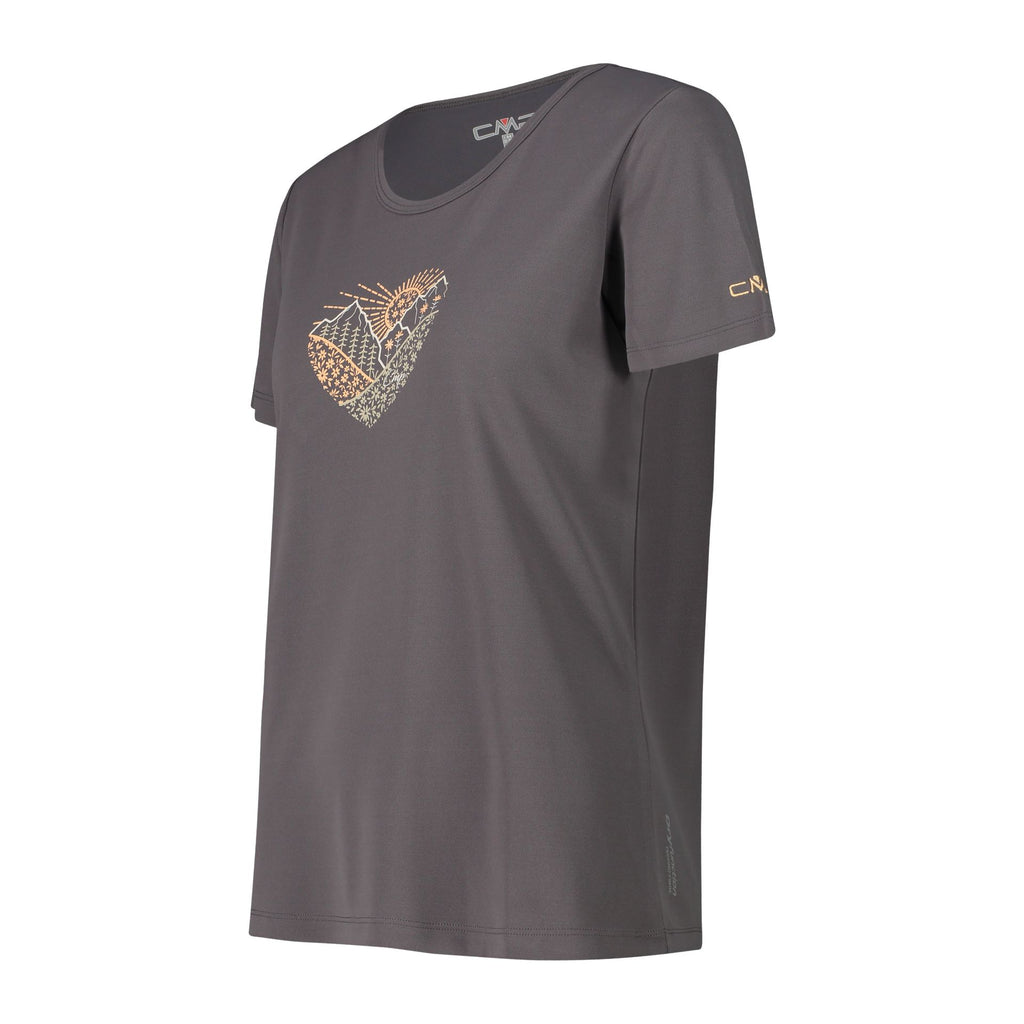 Seitenansicht atmungsaktives Damen Shirt aus Polyester