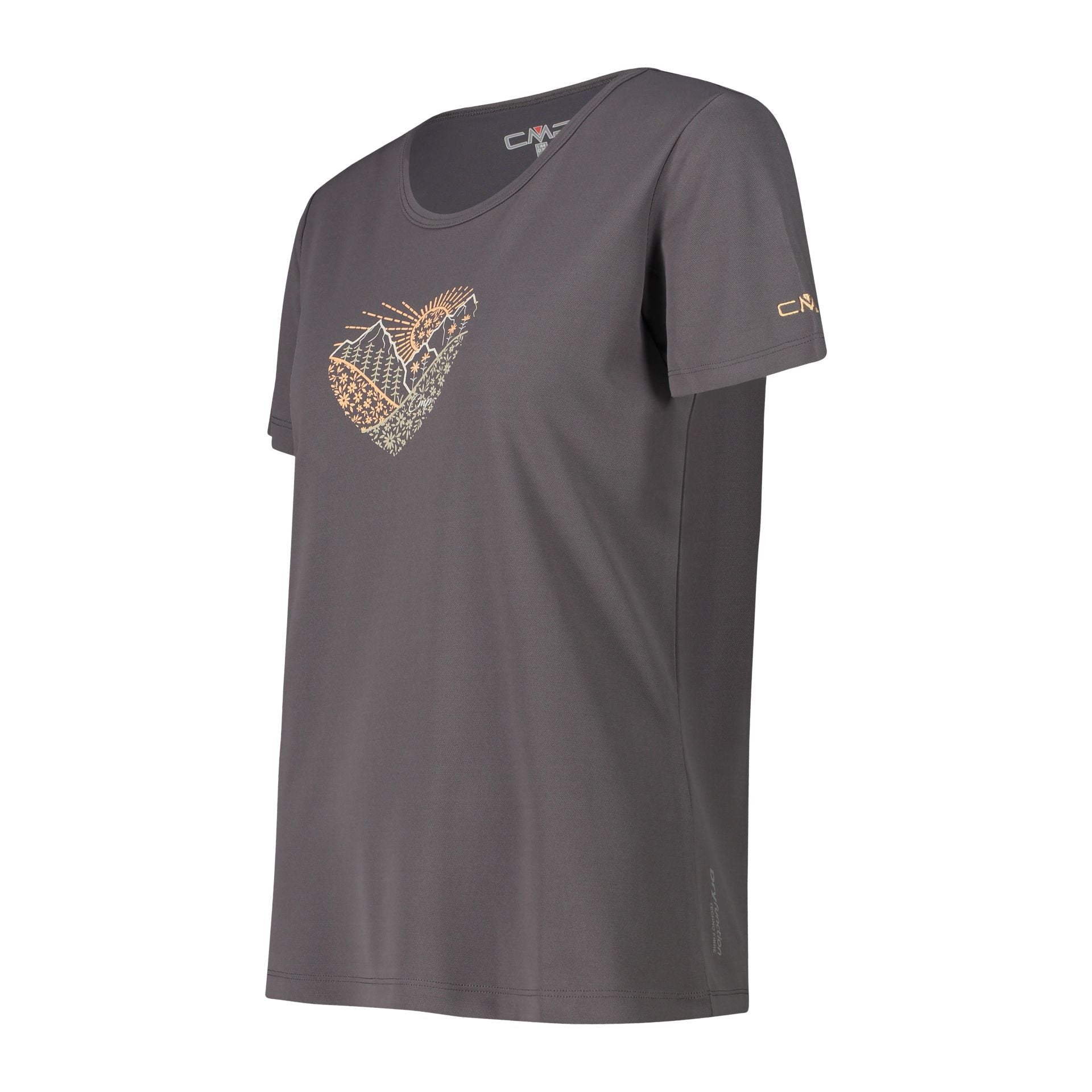 Seitenansicht atmungsaktives Damen Shirt aus Polyester