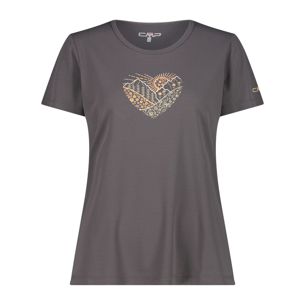 Vorderansicht Damen T-Shirt Piqué Terra mit Print