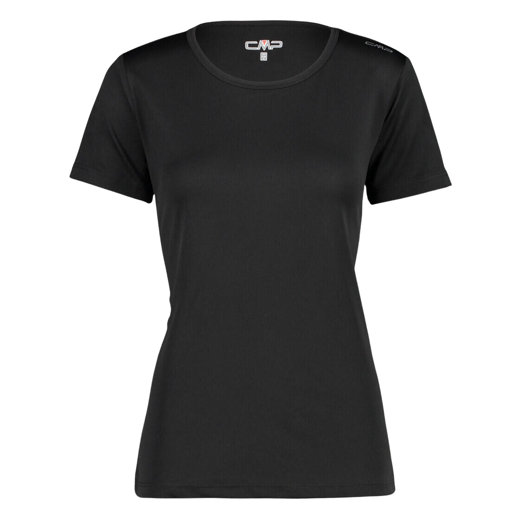 CMP Damen T-Shirt schwarz mit Rundhalsausschnitt – Vorderansicht