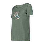 Seitenansicht des leichten Bambusshirts mit etwas weiterem Rundhals-Ausschnitt