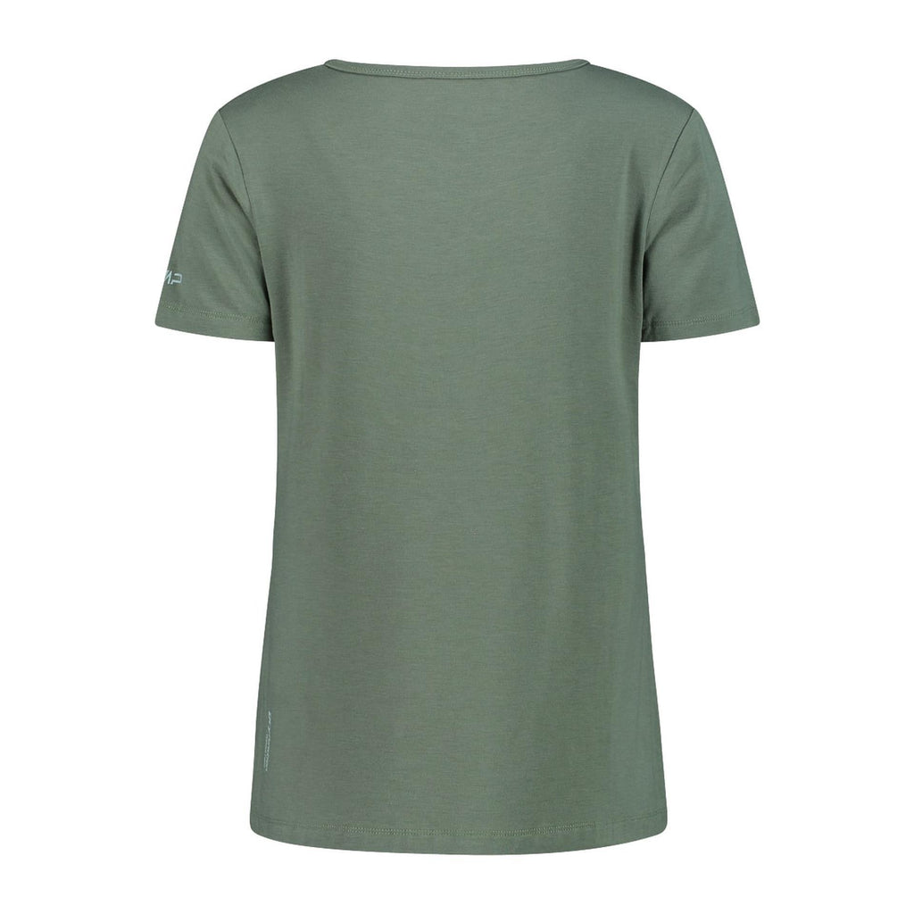 Rückansicht des atmungsaktiven Damen-T-Shirts mit lockerer Passform