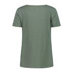 Rückansicht des atmungsaktiven Damen-T-Shirts mit lockerer Passform