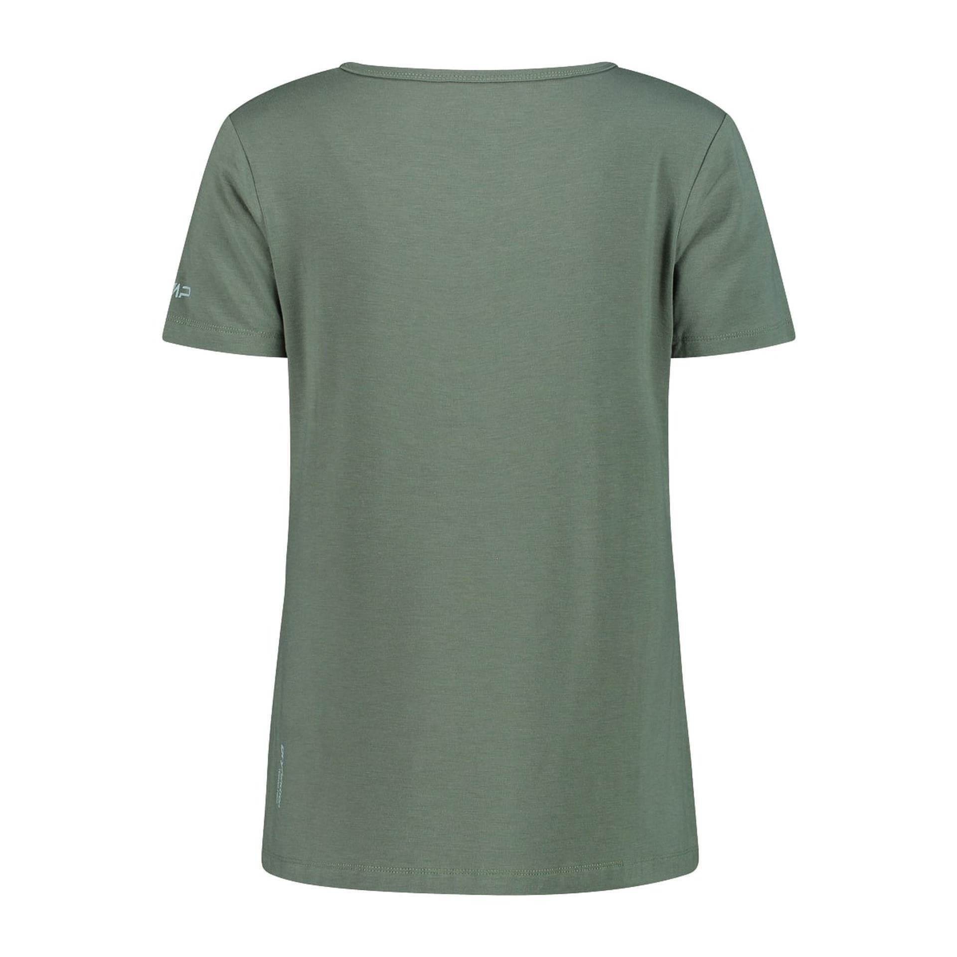 Rückansicht des atmungsaktiven Damen-T-Shirts mit lockerer Passform