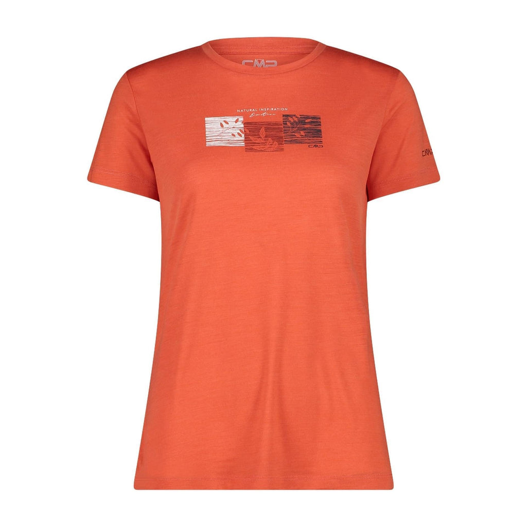 Damen Merino T-Shirt in bitter red – Vorderansicht mit Rundhalsausschnitt