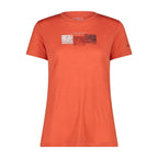 Damen Merino T-Shirt in bitter red – Vorderansicht mit Rundhalsausschnitt