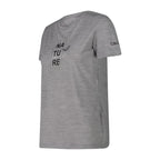 Seitlicher Blick auf das atmungsaktive Merino-Shirt für Damen