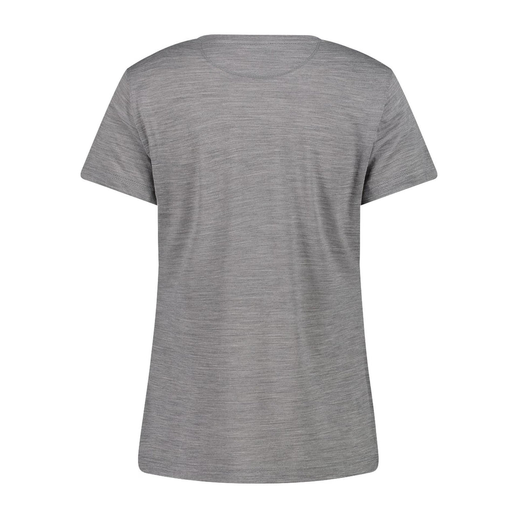 Rückansicht des funktionellen Damen T-Shirts mit Merinowolle