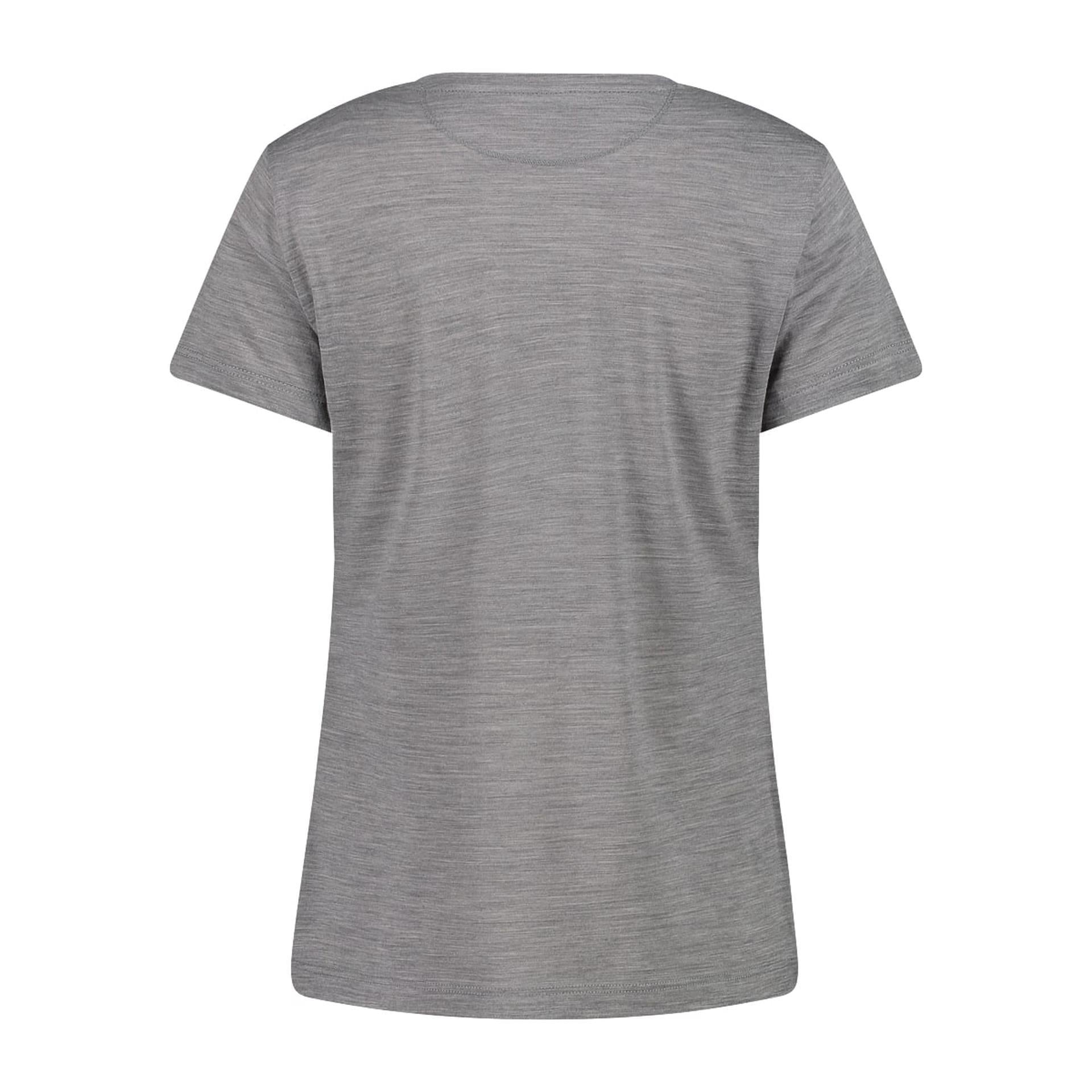 Rückansicht des funktionellen Damen T-Shirts mit Merinowolle