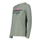 Seitenansicht elastisches Damen Longsleeve Shirt Mineral Mel.