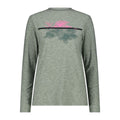 Vorderansicht Damen Longsleeve Shirt Mineral Mel. mit Print