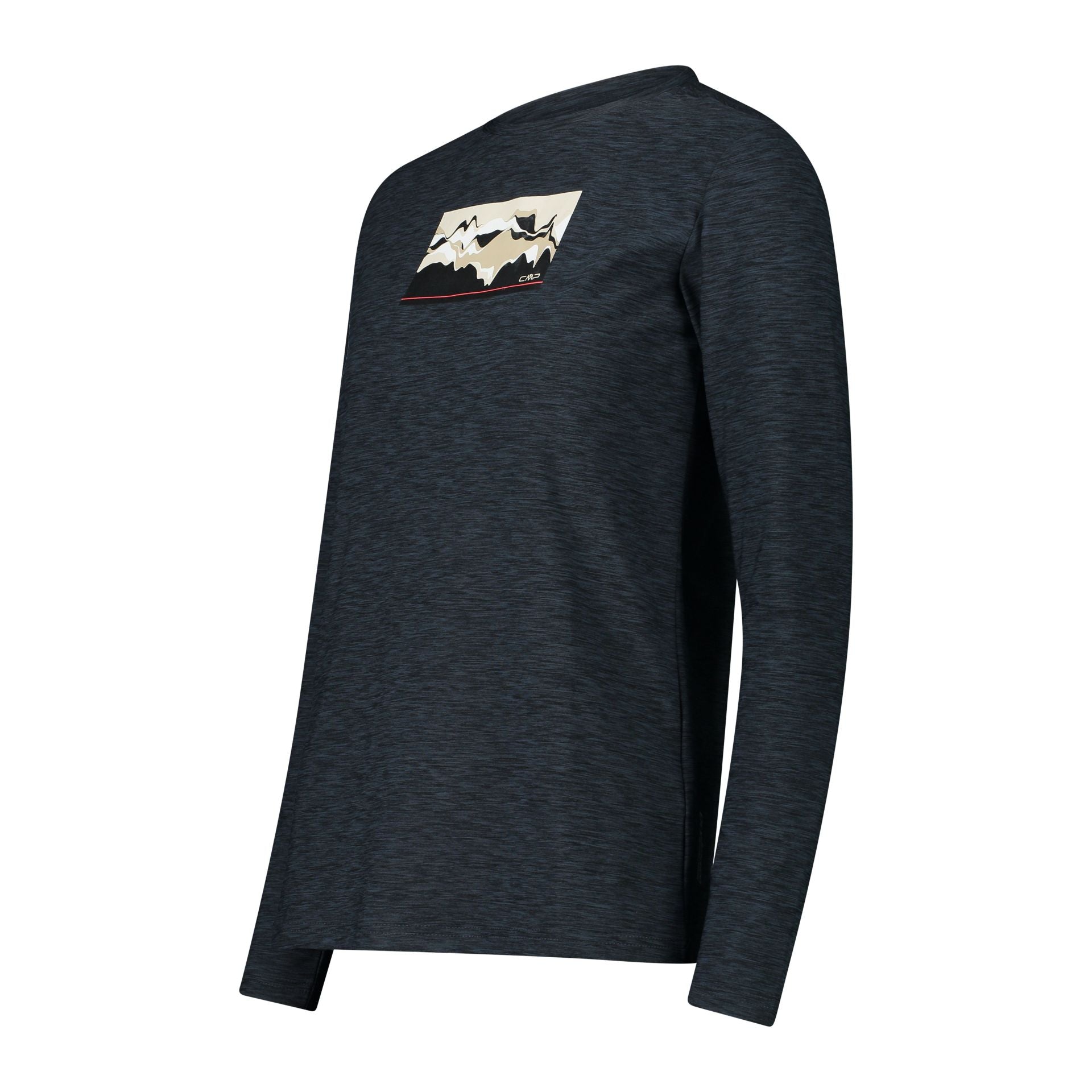 Seitenansicht elastisches Damen Longsleeve Shirt mit Rundhals