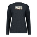 Vorderansicht Damen Longsleeve Shirt mit Print Nero Mel.-Sesamo