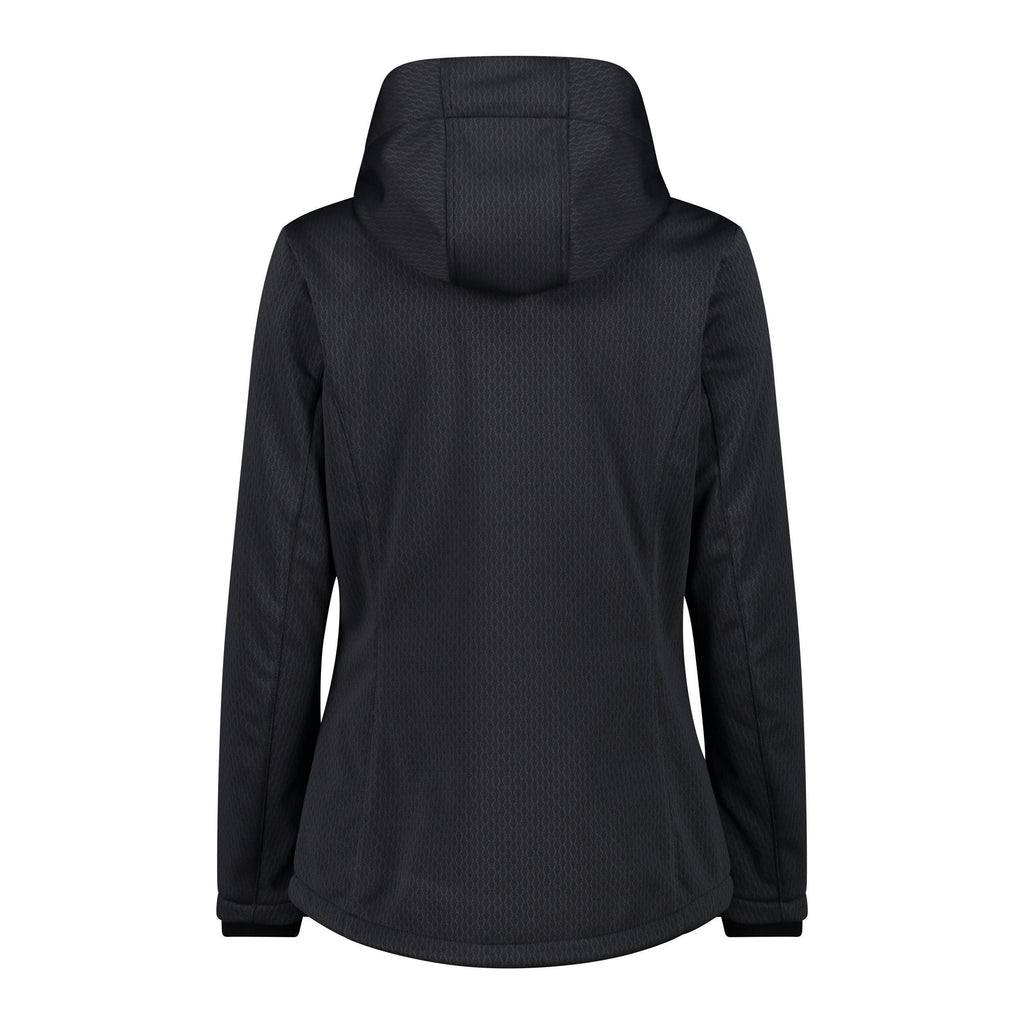 Damen Softshelljacke CMP Fix Hood – Rückansicht mit Kapuze und ergonomischem Schnitt