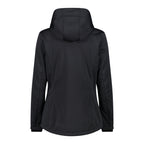 Damen Softshelljacke CMP Fix Hood – Rückansicht mit Kapuze und ergonomischem Schnitt