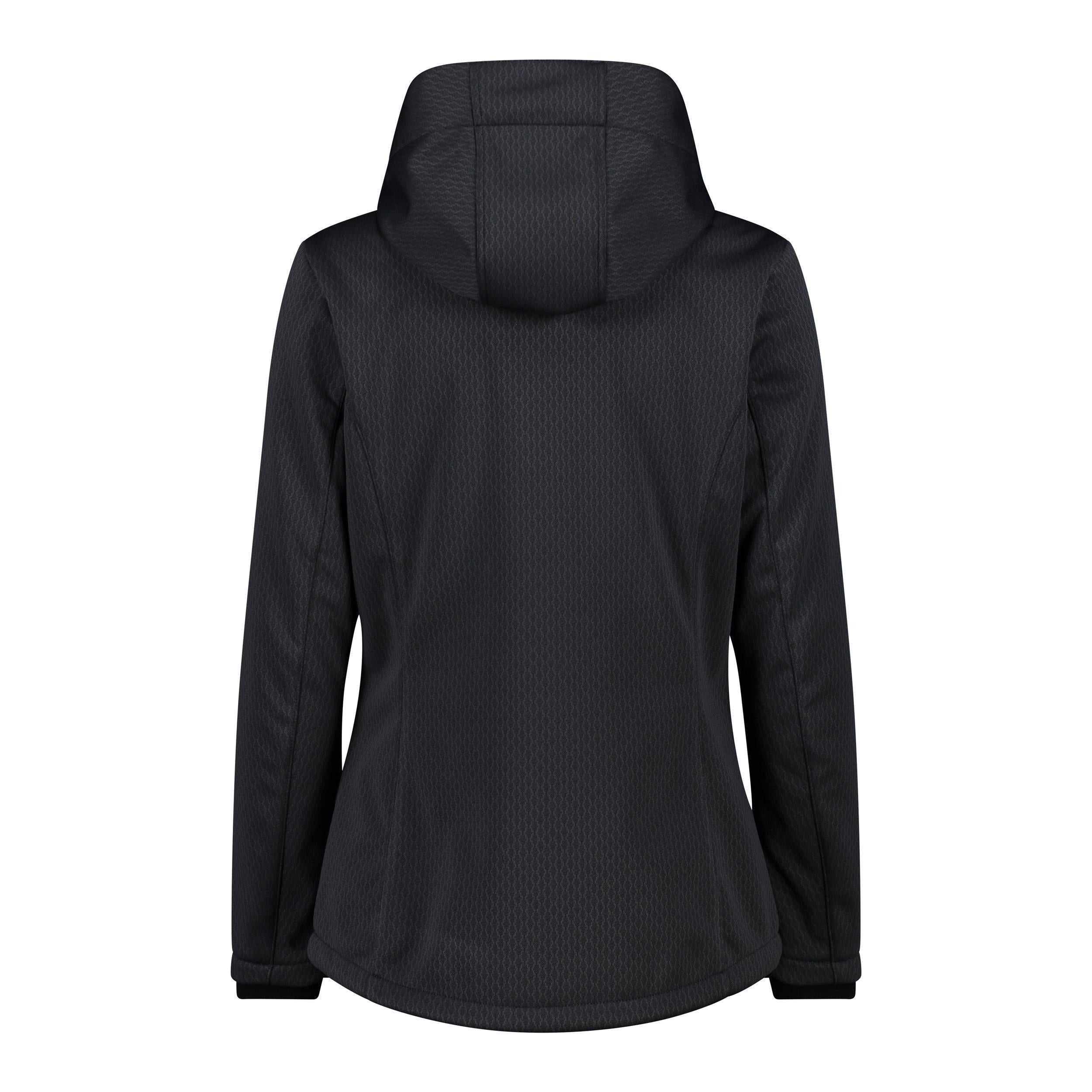 Damen Softshelljacke CMP Fix Hood – Rückansicht mit Kapuze und ergonomischem Schnitt