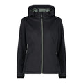 CMP Damen Softshell-Jacke Fix Hood – Vorderansicht mit Reißverschluss und fester Kapuze in antracite