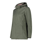 Taillierte Seitenansicht der leichten Softshelljacke mit Kontrastfutter