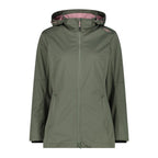 Damen Softshelljacke in salvia mit Reißverschluss und Kapuze