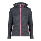 CMP Damen Stretch-Performance Kapuzenfleece 30E9676 titanio-acqua
