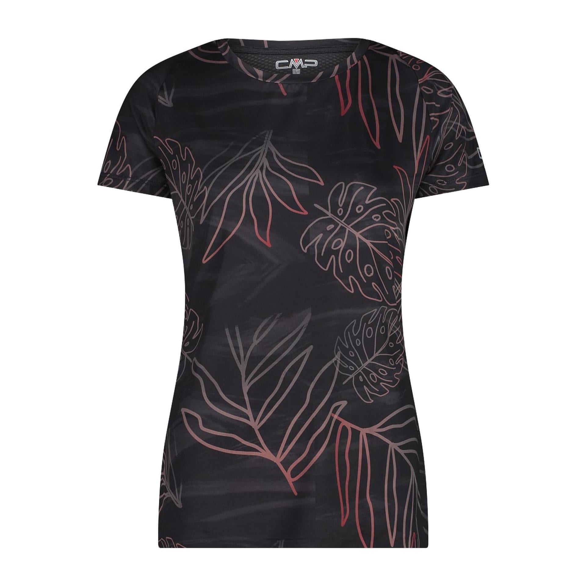 CMP Damen T-Shirt antracite – Vorderansicht mit Print und Rundhals