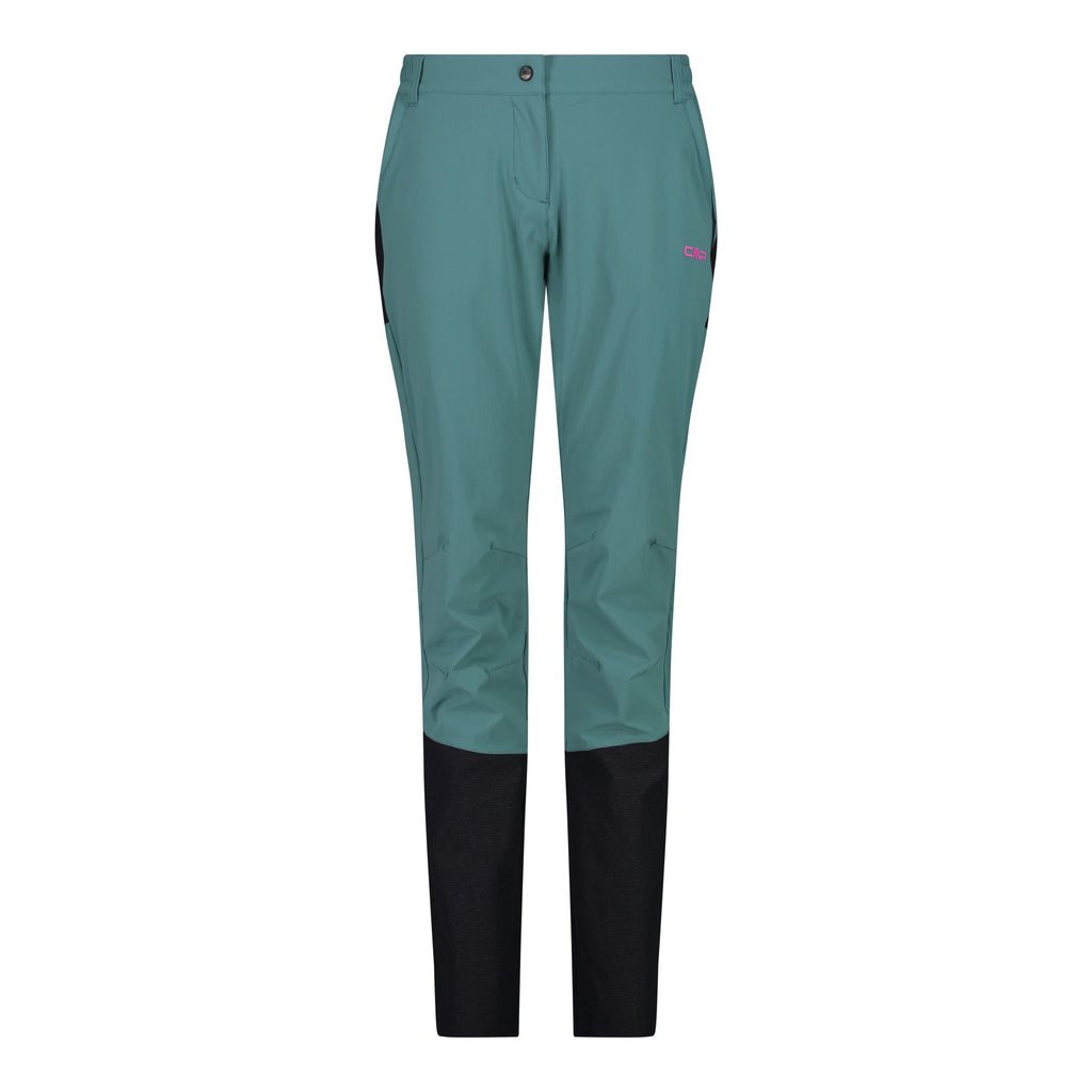 Vorderansicht Damen Trekkinghose Agave mit Verstärkungen
