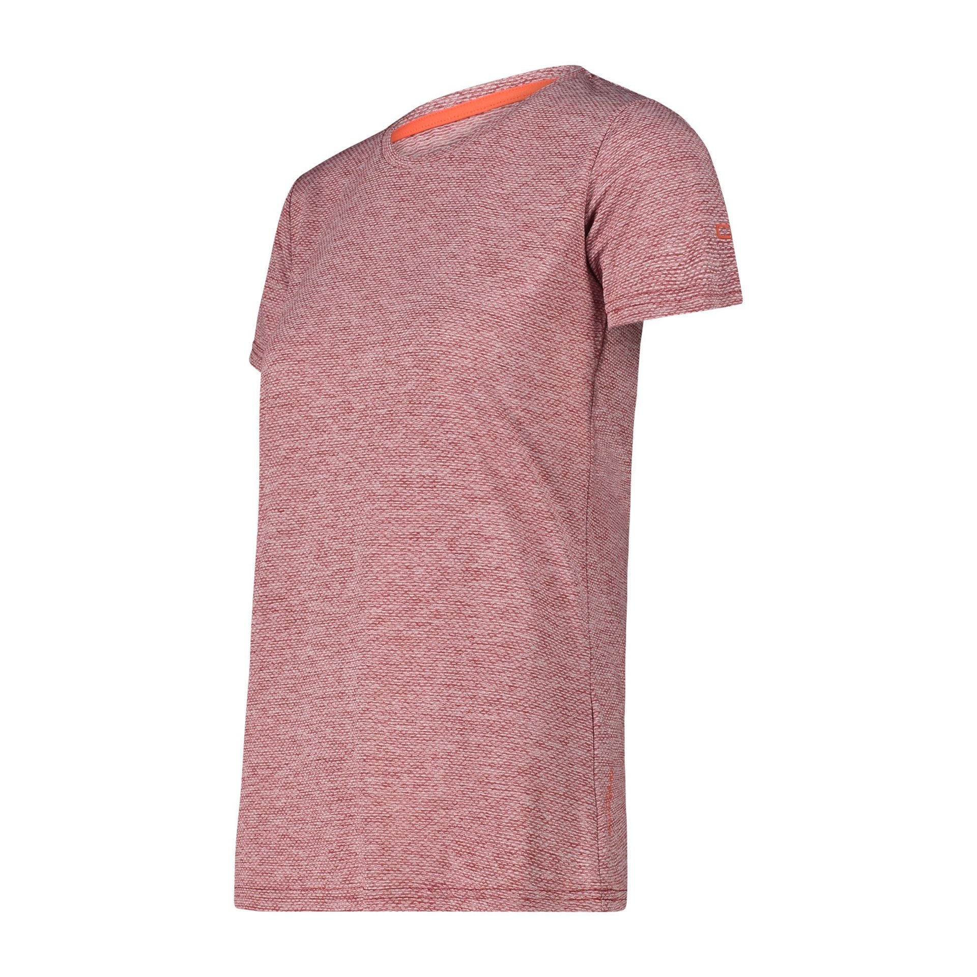 Seitenansicht des leichten CMP T-Shirts in granata