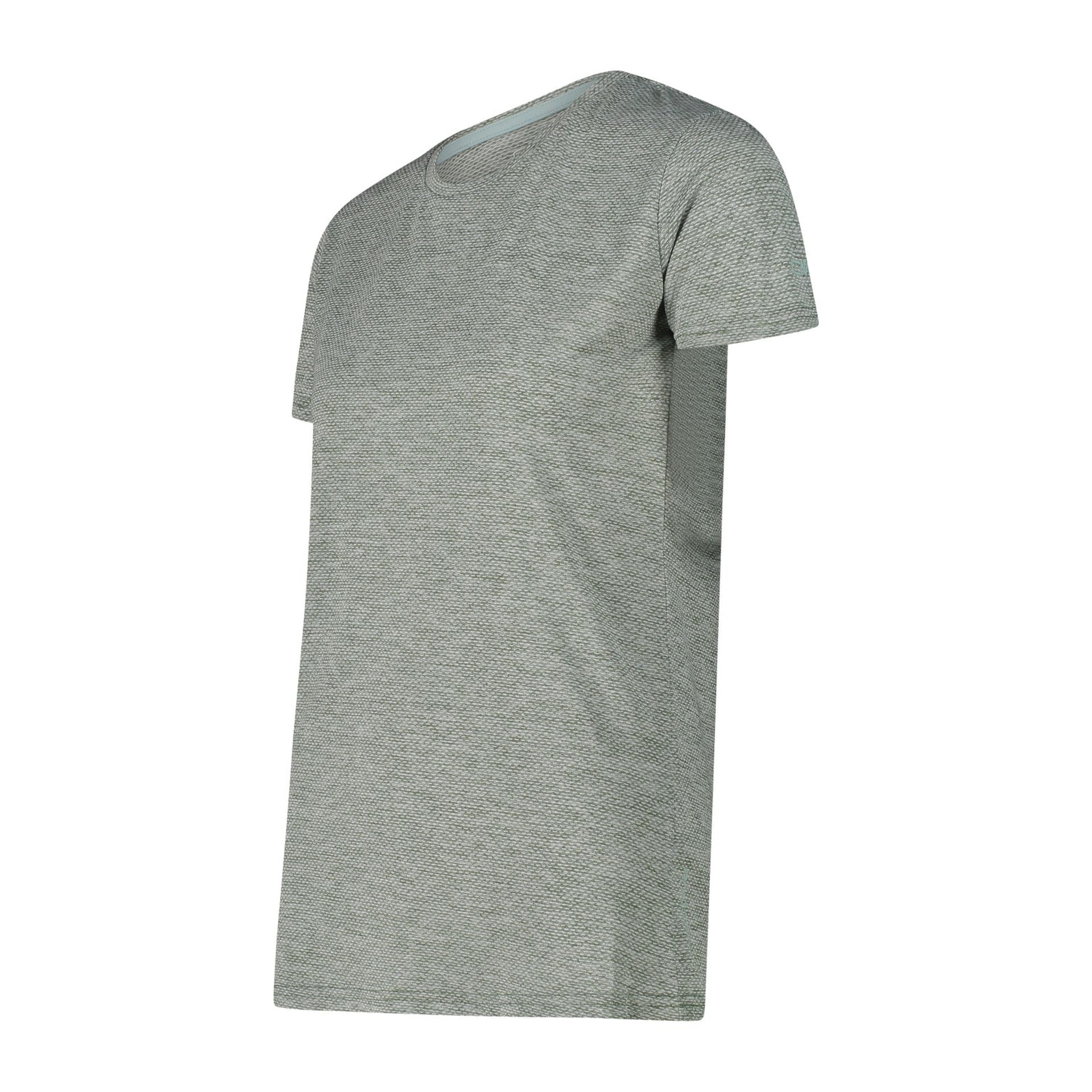 Light Melange Damen T-Shirt – Seitenansicht mit figurumspielendem Schnitt und kurzem Arm