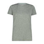 Damen Funktionsshirt salvia – Vorderansicht mit Rundhalsausschnitt & leichter Melange-Struktur