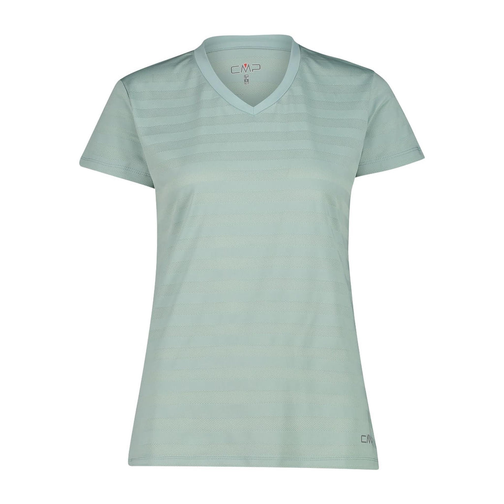 Damen T-Shirt jade mit Mesh-Einsätzen – Vorderansicht